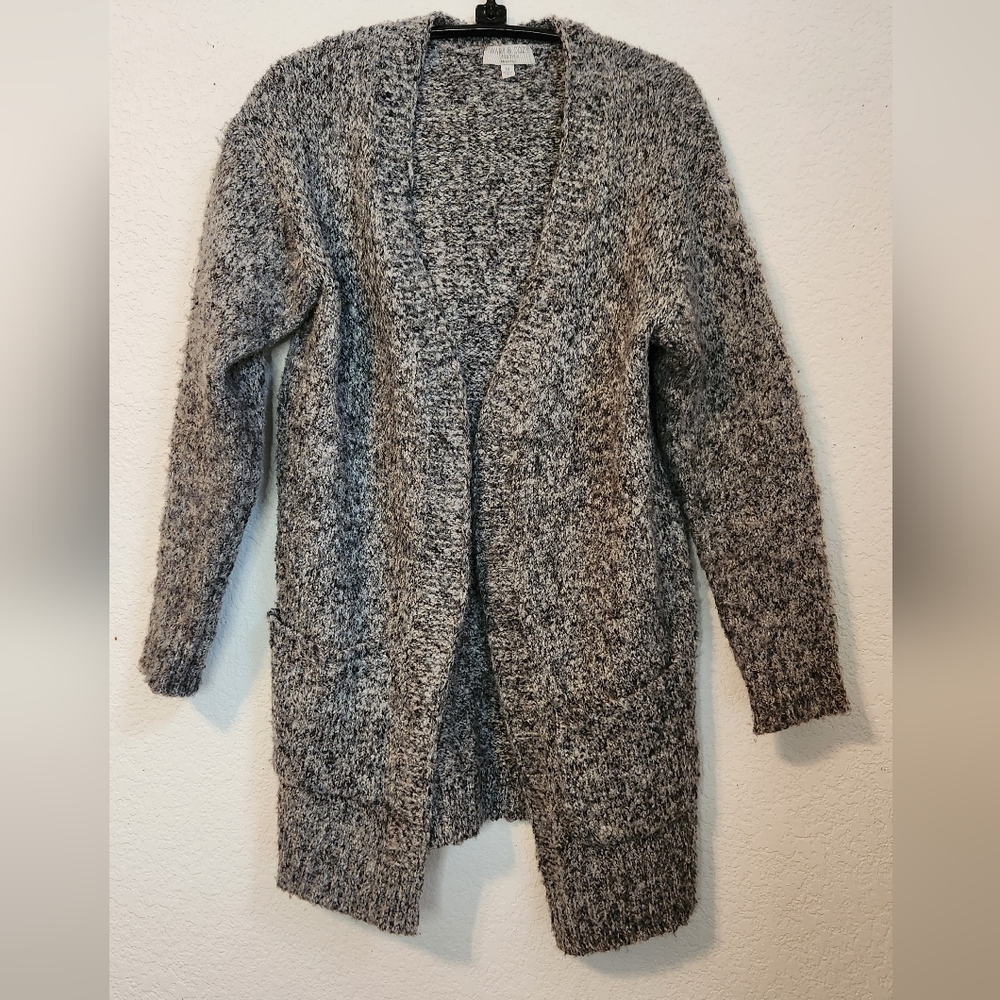 Warm and Cozy Lifestyle‎ Chunky Open Front Gray Cardigan, Size M